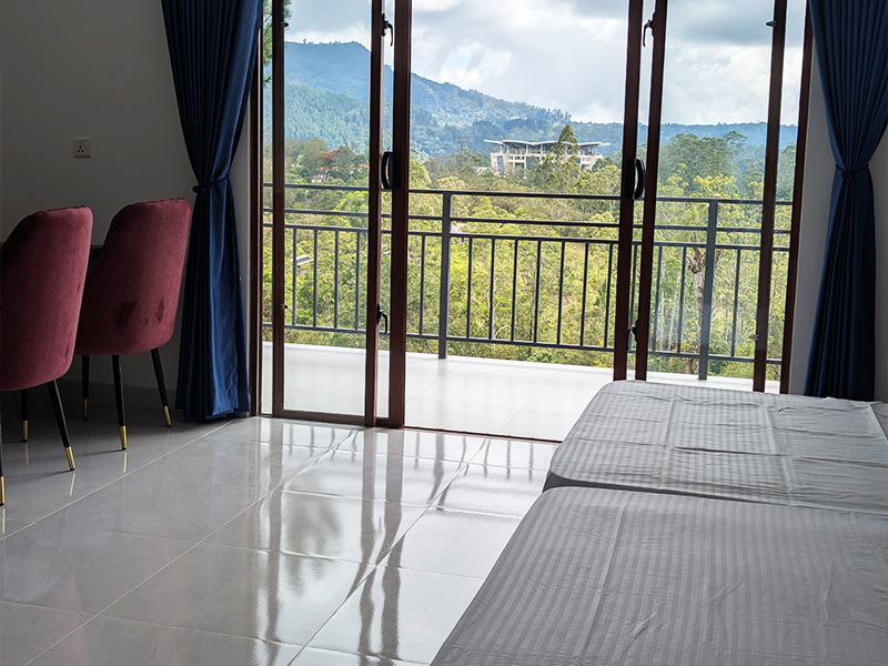 Family Suite bedroom with mountain views at Ophelia, Diyatalawa